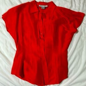 100% silk Red, Small Blouse